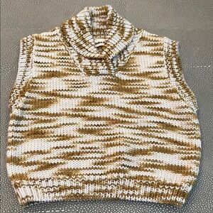 Misha And Puff Knit Sweater Vest Bronze and Cream.